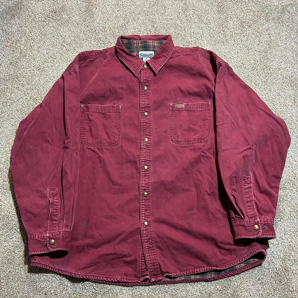 Vintage Y2K Carhartt Flannel Lined Button up Jacket